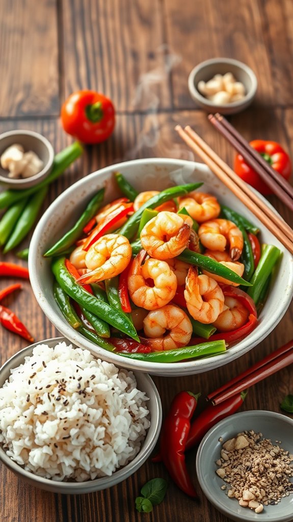 shrimp and snow pea stir fry