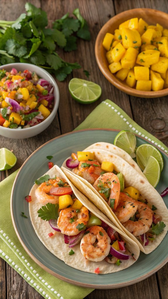 shrimp tacos with mango