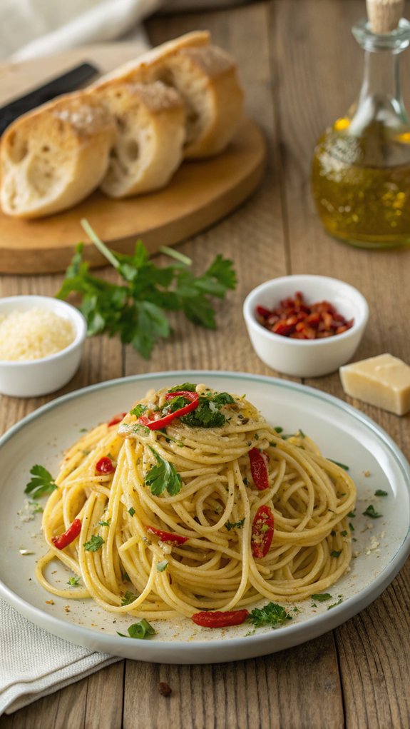 simple garlic spaghetti dish