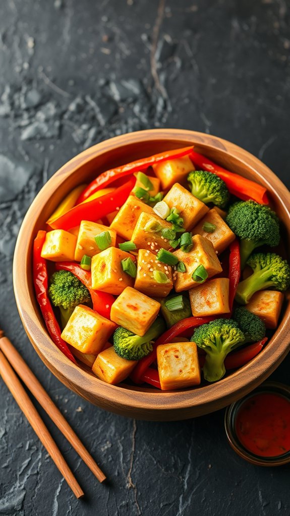 spicy tofu vegetable stir fry