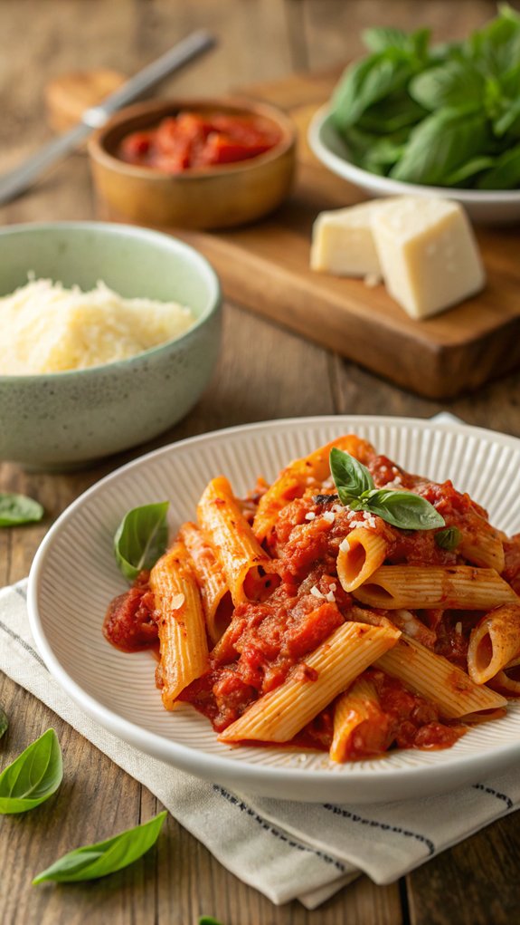 spicy tomato sauce pasta