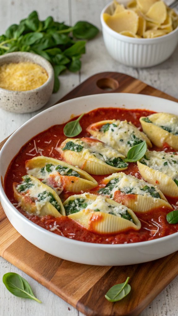 spinach and ricotta shells