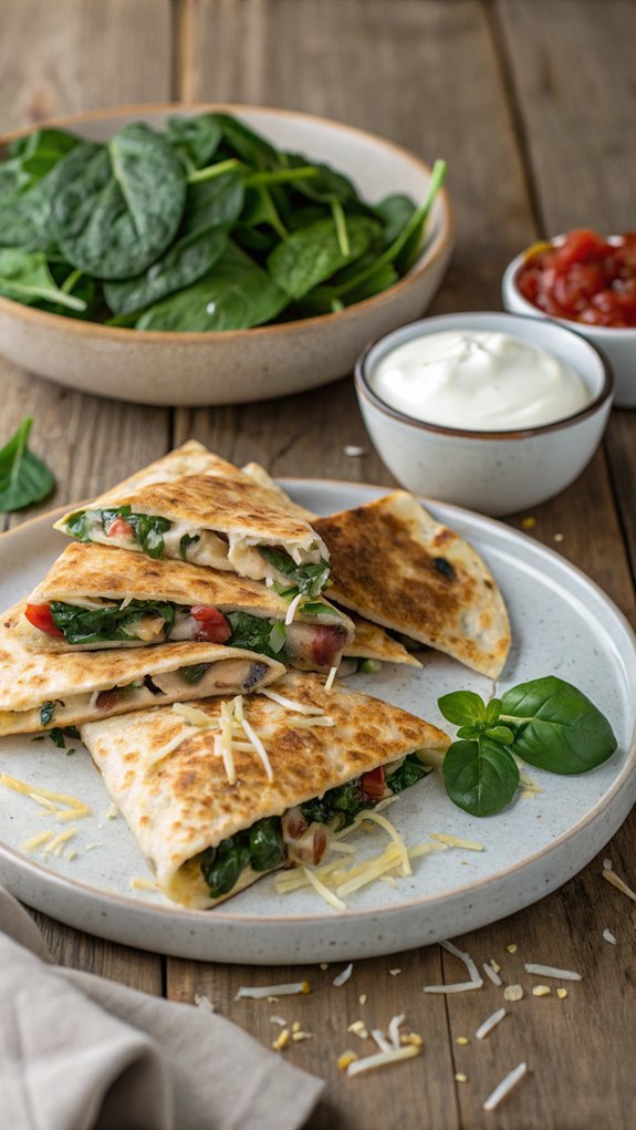 spinach mushroom quesadilla recipe