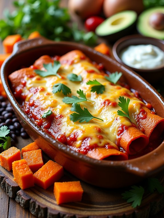 sweet potato black bean enchiladas