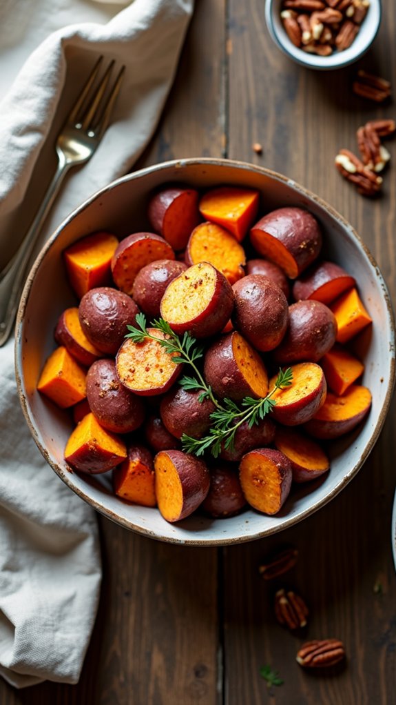 sweet potatoes with maple balsamic glaze