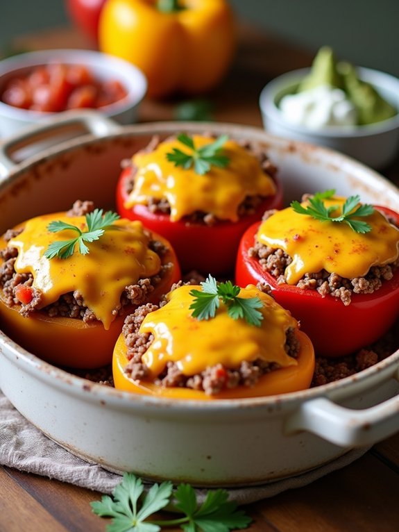 taco filled bell pepper dish