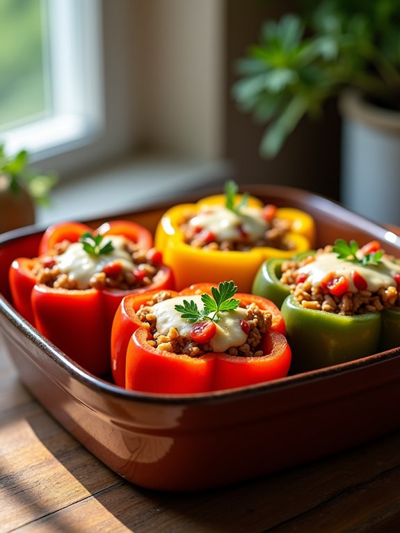 turkey and rice stuffed peppers