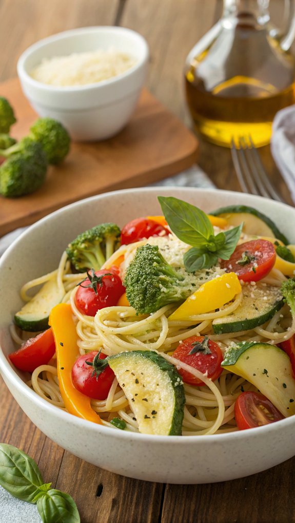 vegetable filled pasta dish