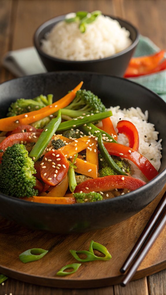 vegetable stir fry with rice