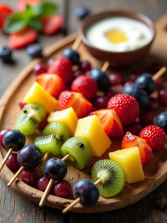 vibrant assorted fruit sticks